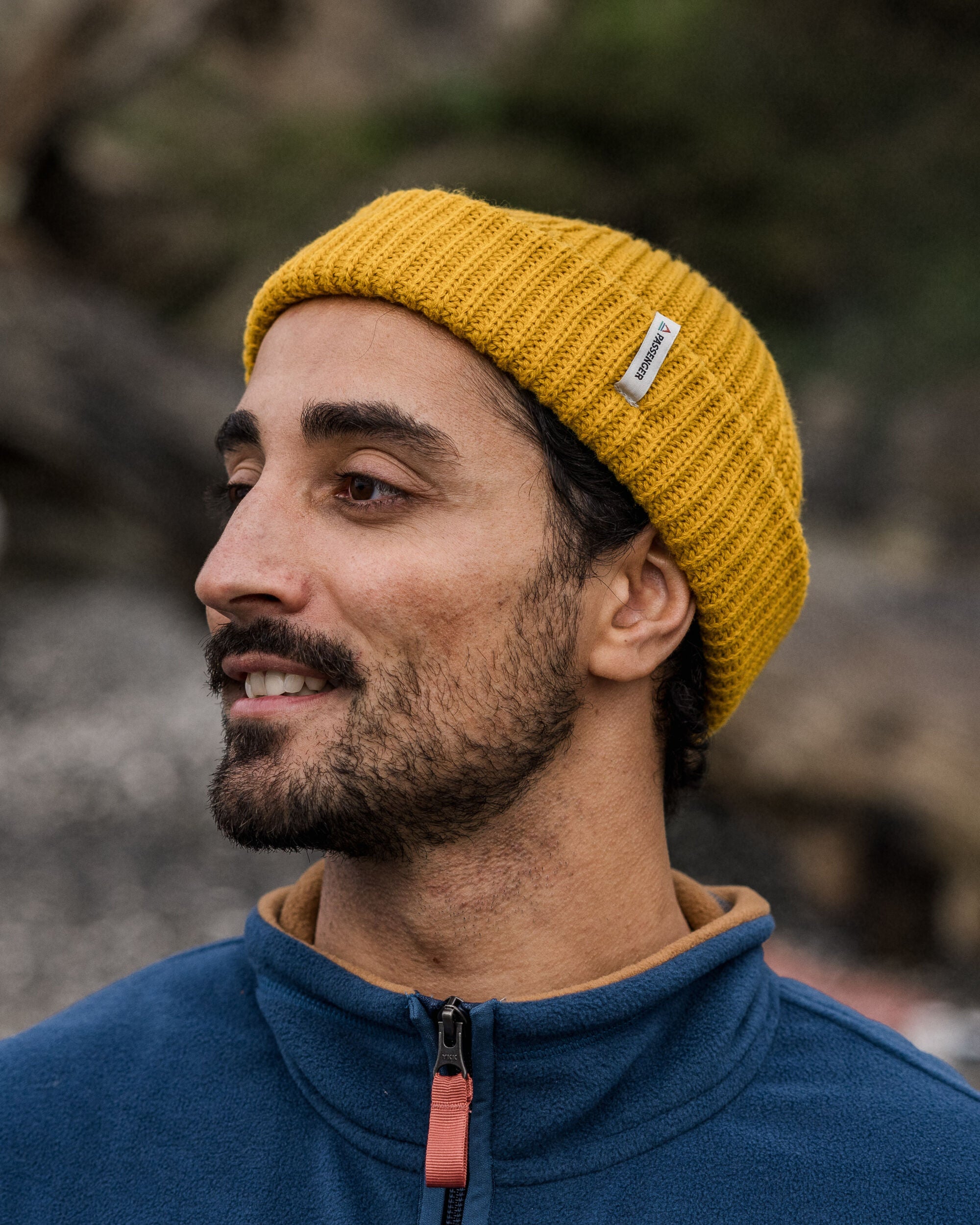 Compass Recycled Beanie - Mustard Yellow