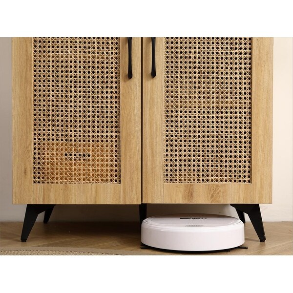 29.5-inch Storage Cabinet with 2 Rattan Weaving Doors