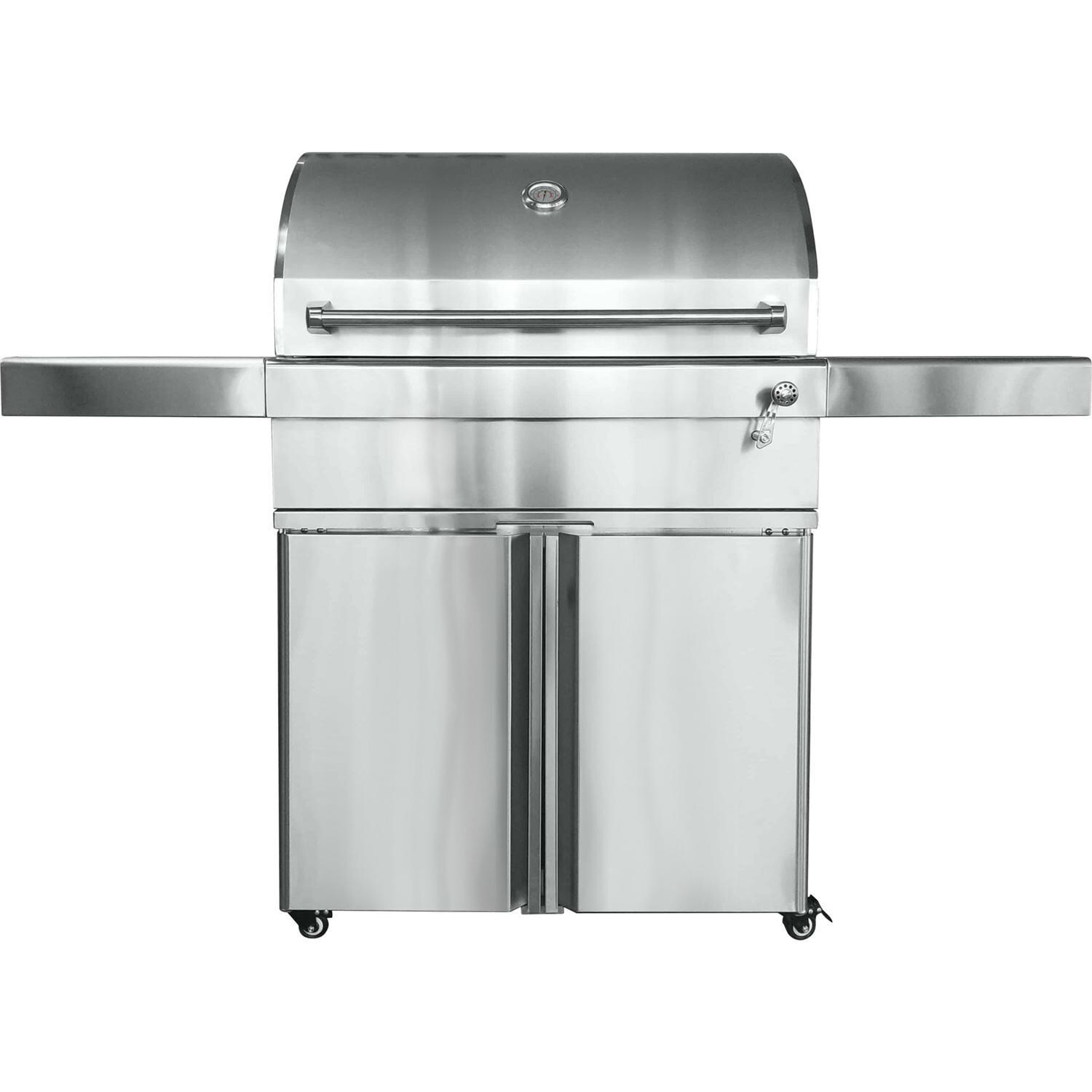 Turbo 32-Inch Stainless Steel Charcoal Grill  With Adjustable Charcoal Tray