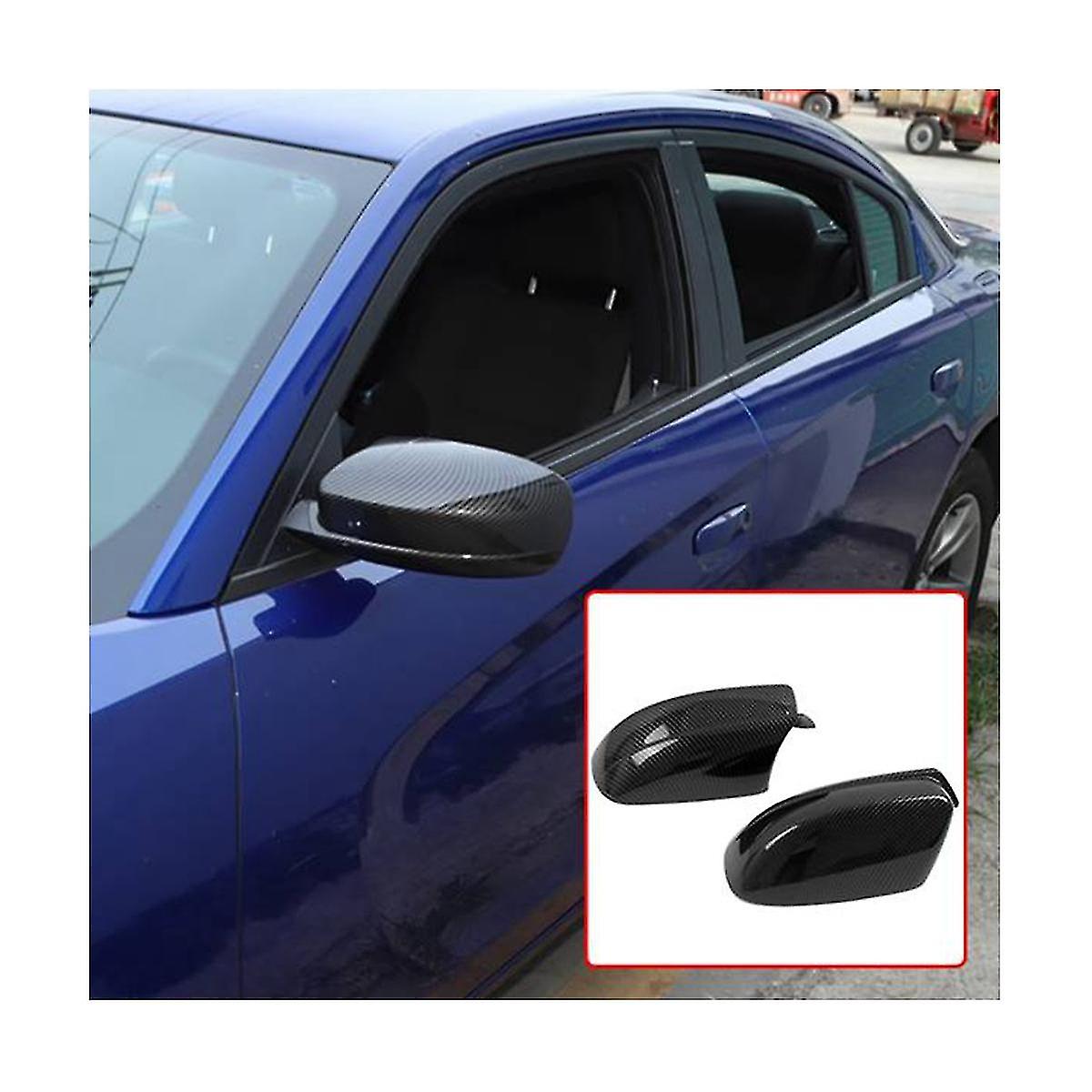 Car Carbon Fiber Side Rearview Mirror Decoration Cover Trim For Charger 2015-2020 Accessories