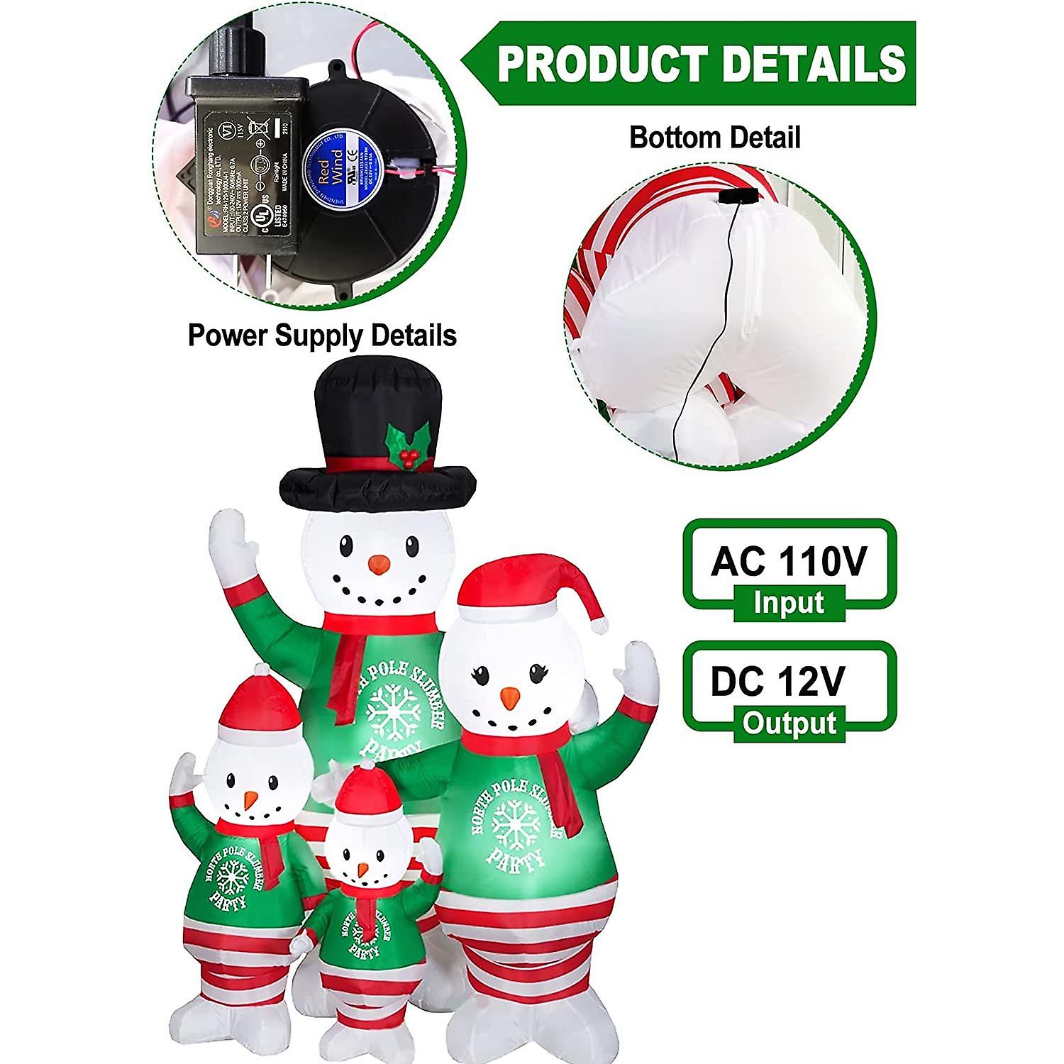 Torokom 6ft Christmas Inflatables Decorations Snowman Outdoor Decorations With Build-in Led Lights， Blow Up Yard Decoration Xmas Inflatables For Indoo