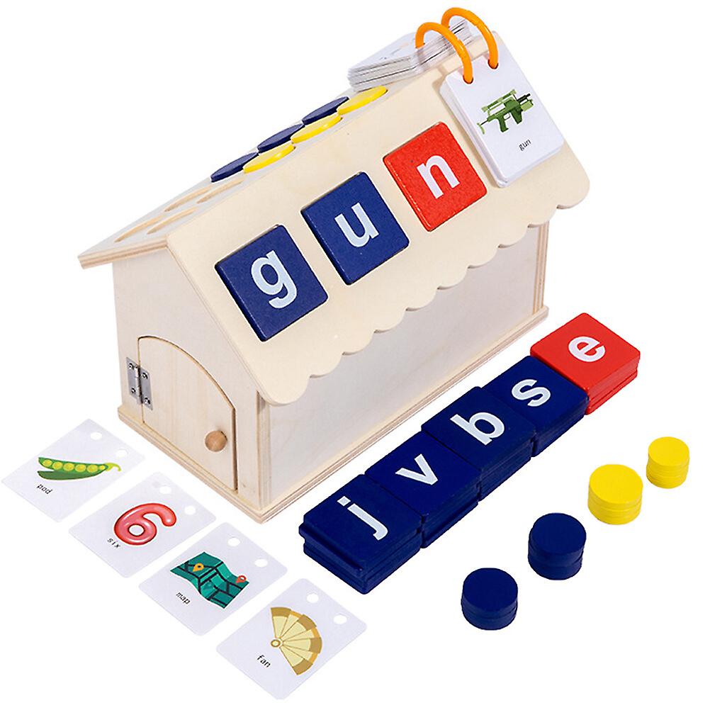 1 Set Of English Letter Spelling Toy Kids Letter Cabin Building Toy Alphabet Learning Toy