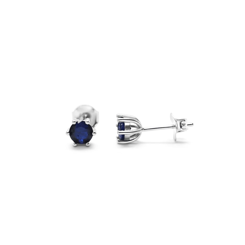 Stia  6 Prong CZ Stud - Sapphire