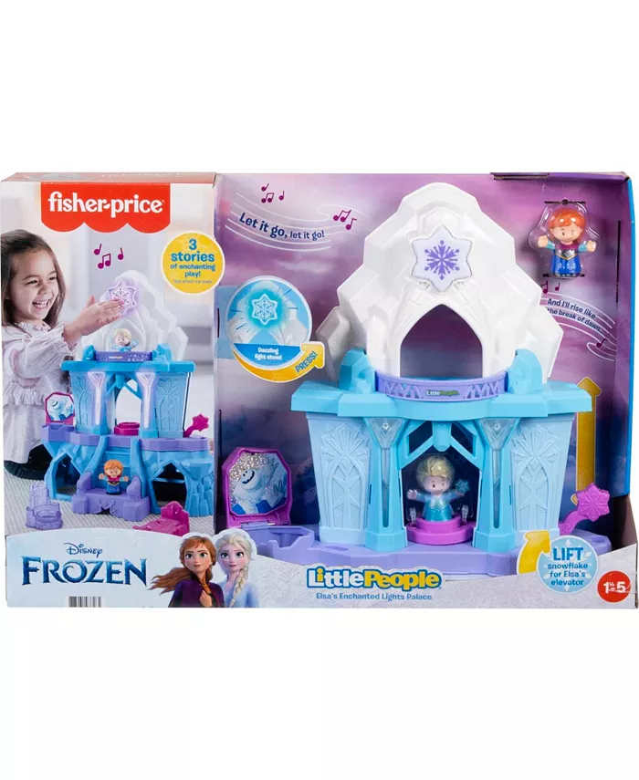 Fisher Price Disney Frozen Toy  Fisher-Price Little People Playset with Anna and Elsa Figures  Elsa’s Enchanted Lights Palace