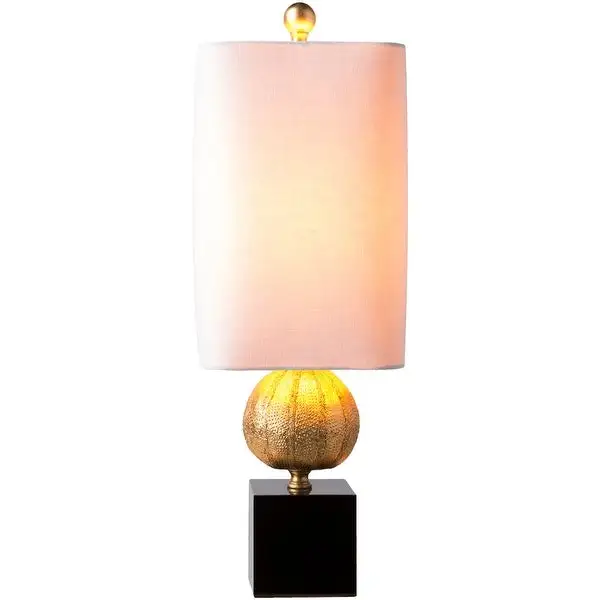 Eaya Table Lamp with Gold Base and White Shade