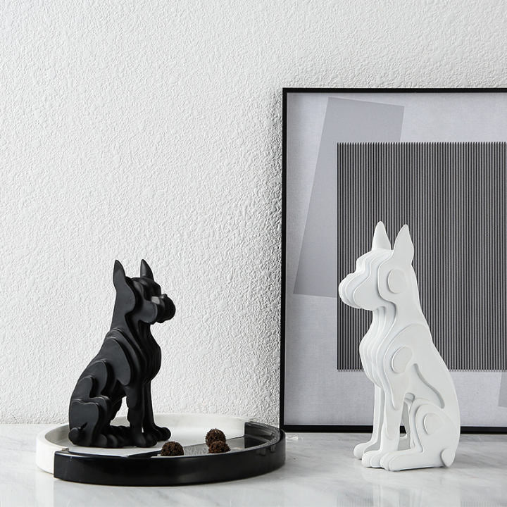 Black Resin Abstract Dog Sculpture - Small Fc-Sz2132B