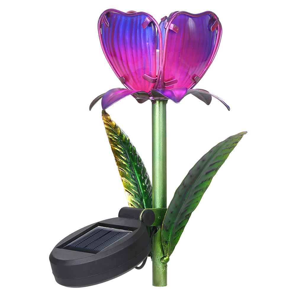 Lixada Solar Powered Flower Light LEDs Lawn Lamp Decorative Stake Lantern IP55 Water-resistant