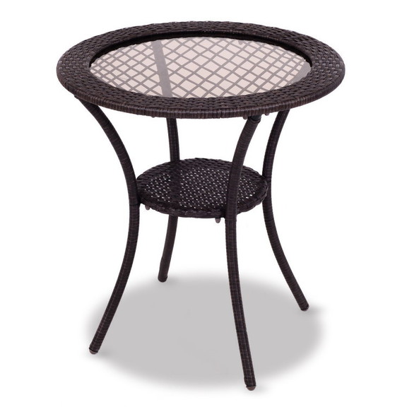 Costway 61823074 Round Rattan Wicker Coffee Table ...