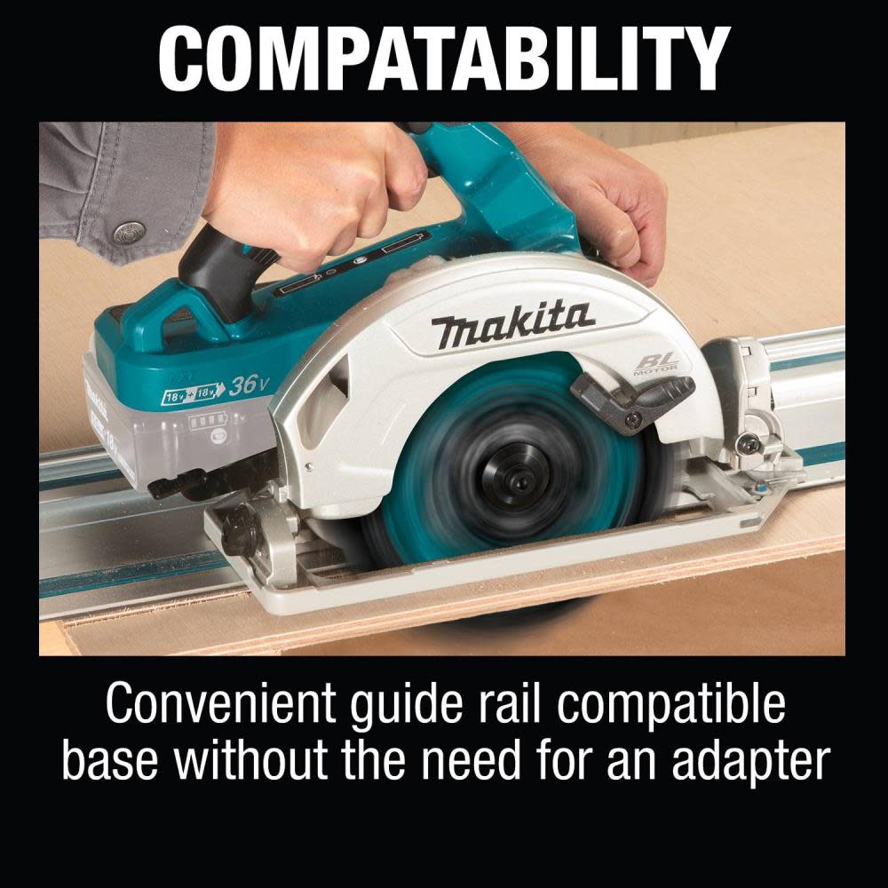 18V X2 LXT? Lithium-Ion (36V) Brushless Cordless 7-1/4” Circular Saw with Guide Rail Compatible Base， Tool Only ;