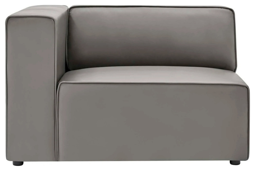 Odette Gray Vegan Leather 3 Piece Sectional Sofa   Modern   Sectional Sofas   by Rustic Home Furniture Deco  Houzz