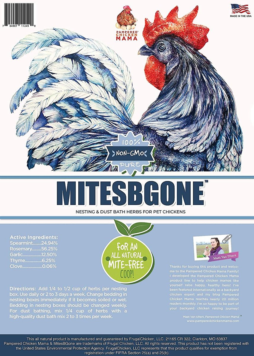 Pampered Chicken Mama MiteBGone Poultry Coop and Dust Bath Herbs