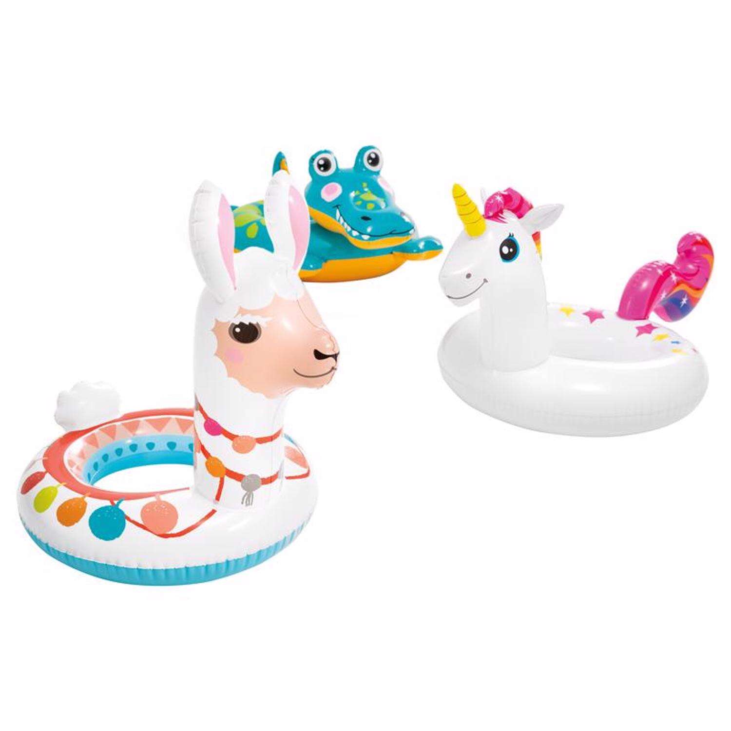 Intex Multicolored Vinyl Inflatable Llama/Unicorn/Crocodile Pool Float