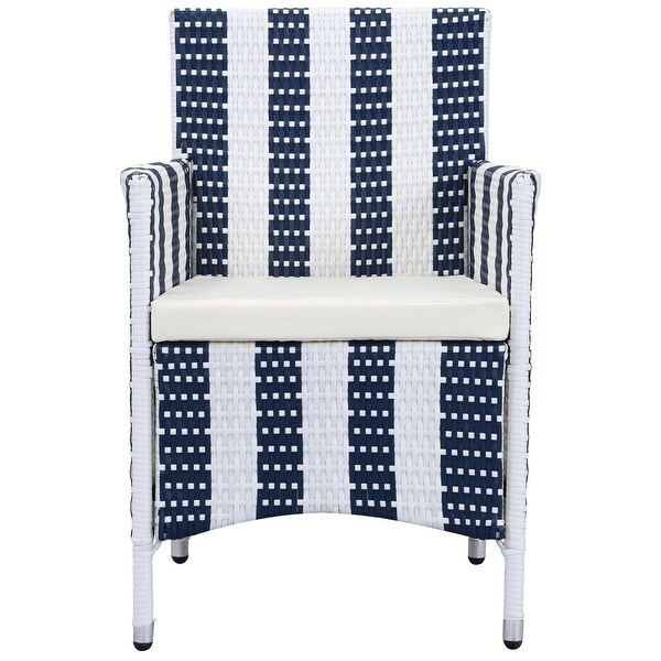 SAFAVIEH Outdoor Living Figueroa Navy/ White Patio Set (4piece)