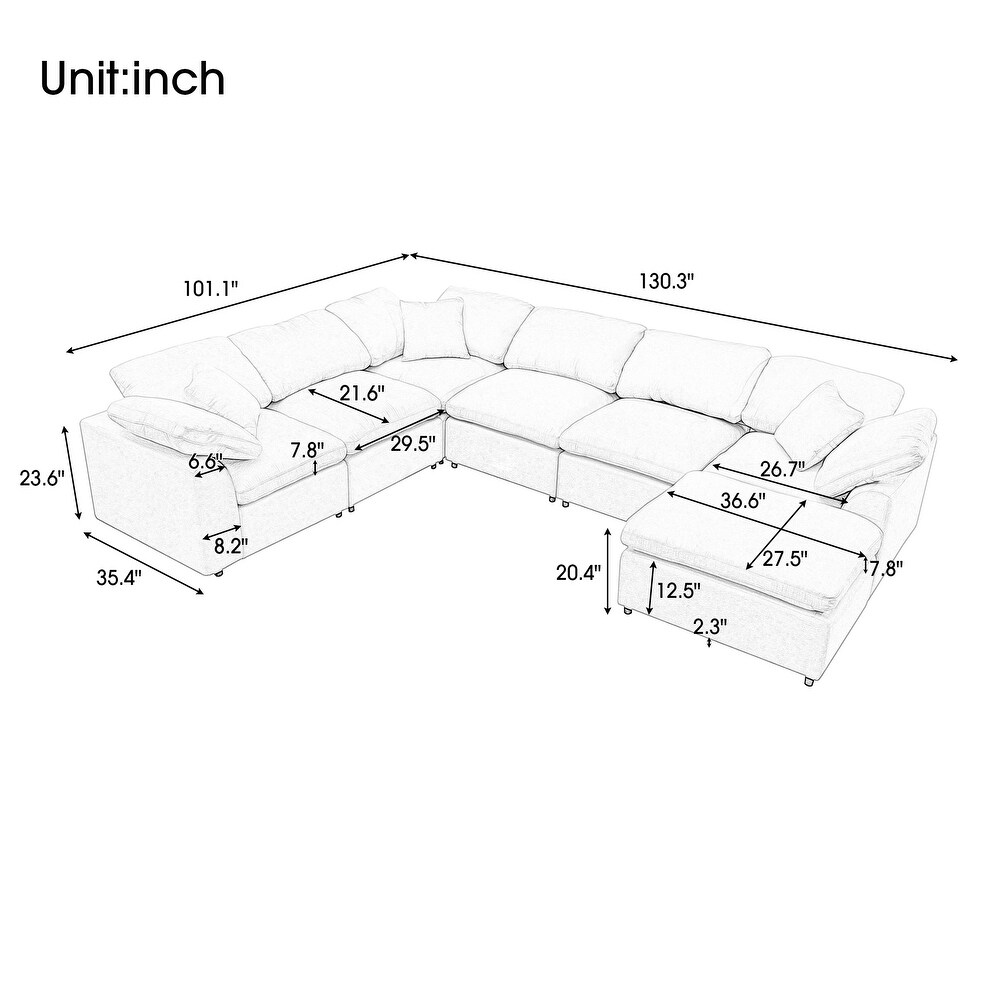 Oversized Modular Sectional Sofa L Shaped Corner Sectional Couches