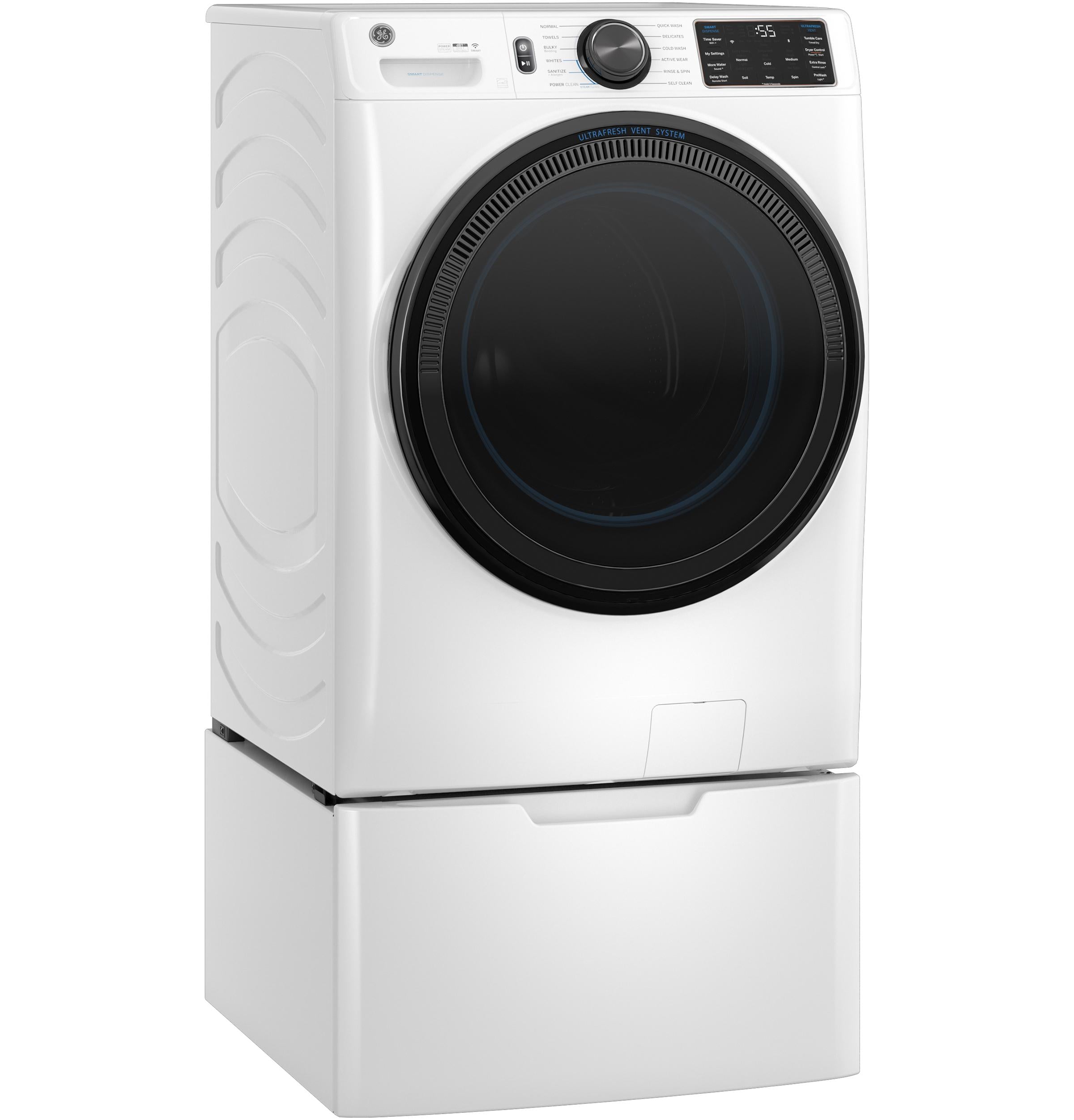 Ge Appliances GFW655SSVWW Ge® 5.0 Cu. Ft. Capacity Smart Front Load Energy Star® Steam Washer With Smartdispense™ Ultrafresh Vent System With Odorblock™ And Sanitize + Allergen