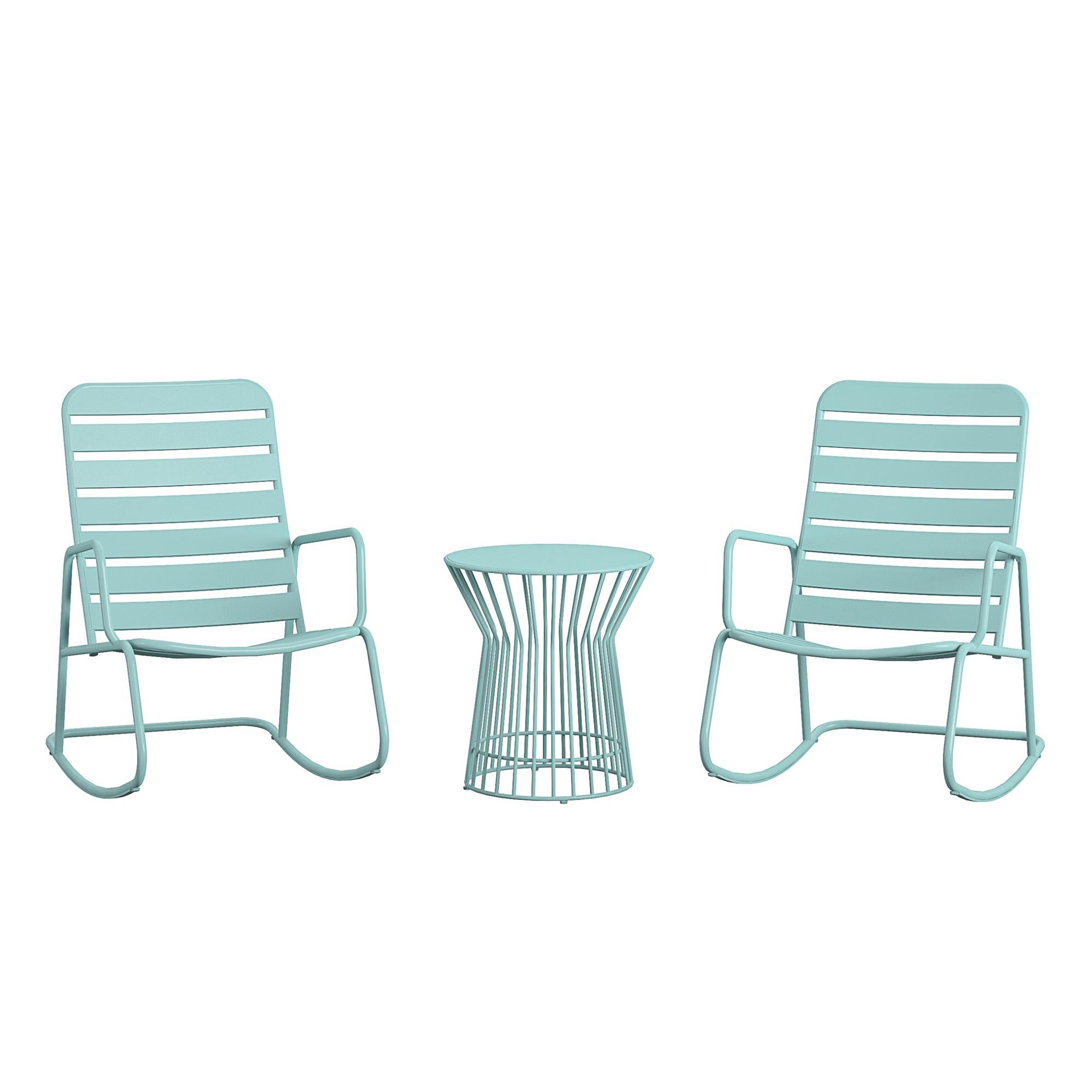 Novogratz Poolside Gossip, Roberta Outdoor/Indoor Rocking Chair, Aqua Haze