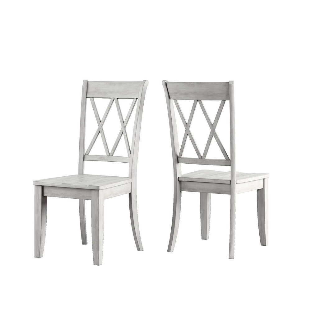 Eleanor Two Tone Antique White Trestle Base 6 Piece Dining Set by iNSPIRE Q Classic