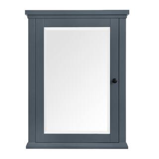 Home Decorators Collection Merryfield 24 in. W x 32 in. H Framed Surface-Mount Bathroom Medicine Cabinet in Dark Blue-Gray 19112-MC24-DG