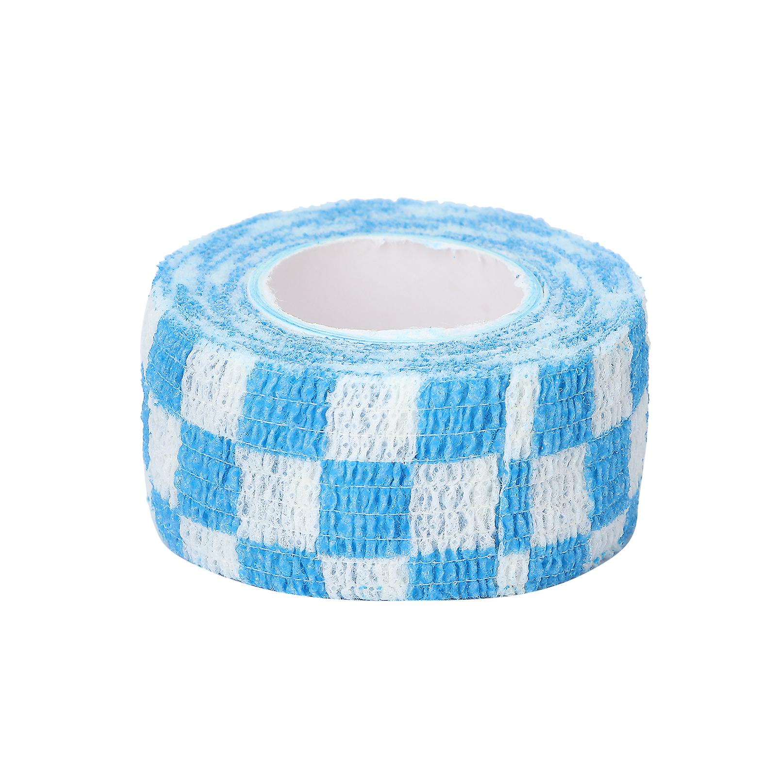 Self Adhesive Bandage Wrap Anti Wear Anti Calluses Strong Adhesiveness Lightweight Finger Protection Tapeblue Grid