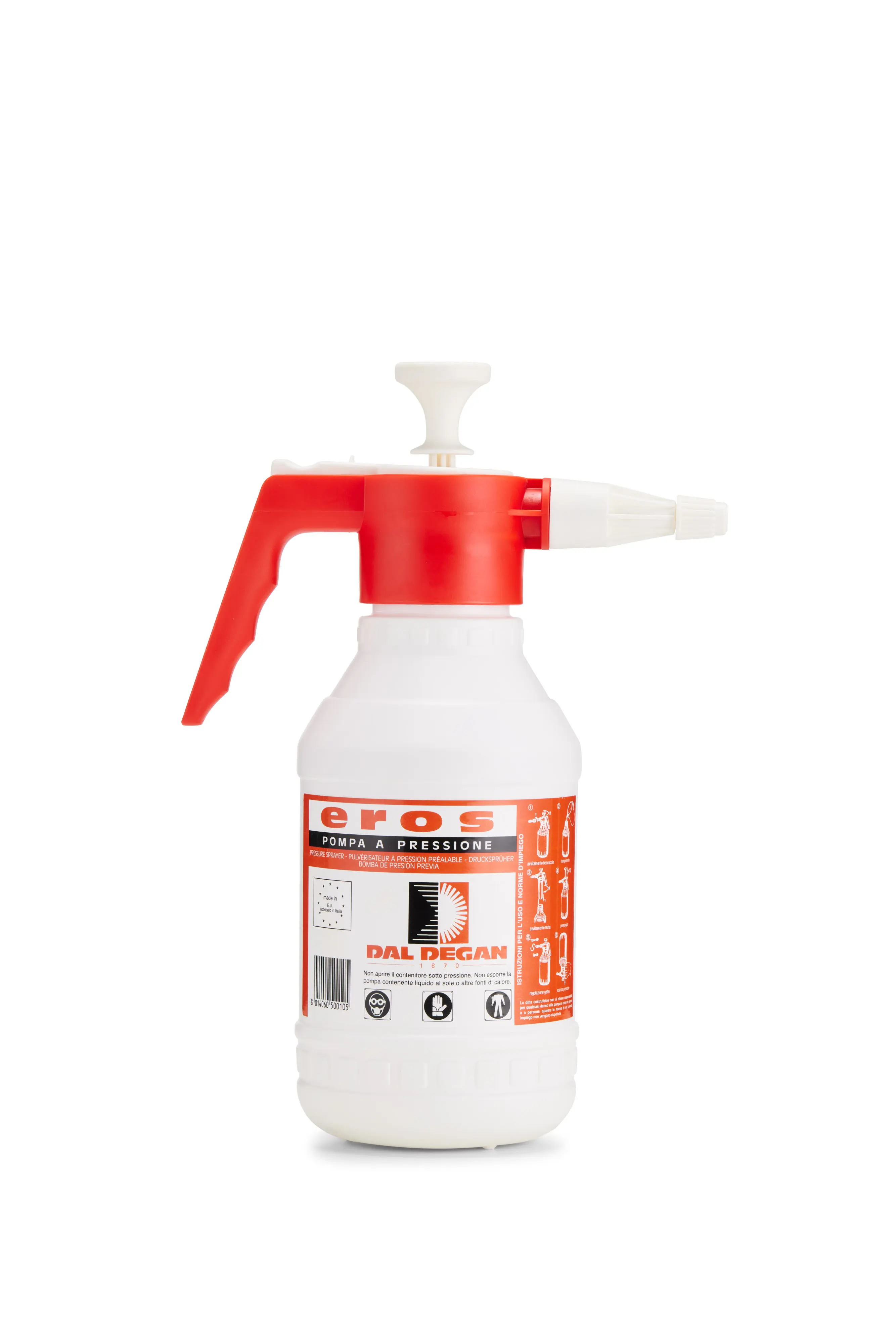 Italian Premium Quality Pressure Hand Sprayer EROS for Spraying Water or Chemicals at Home or Garden 2 L Plastic