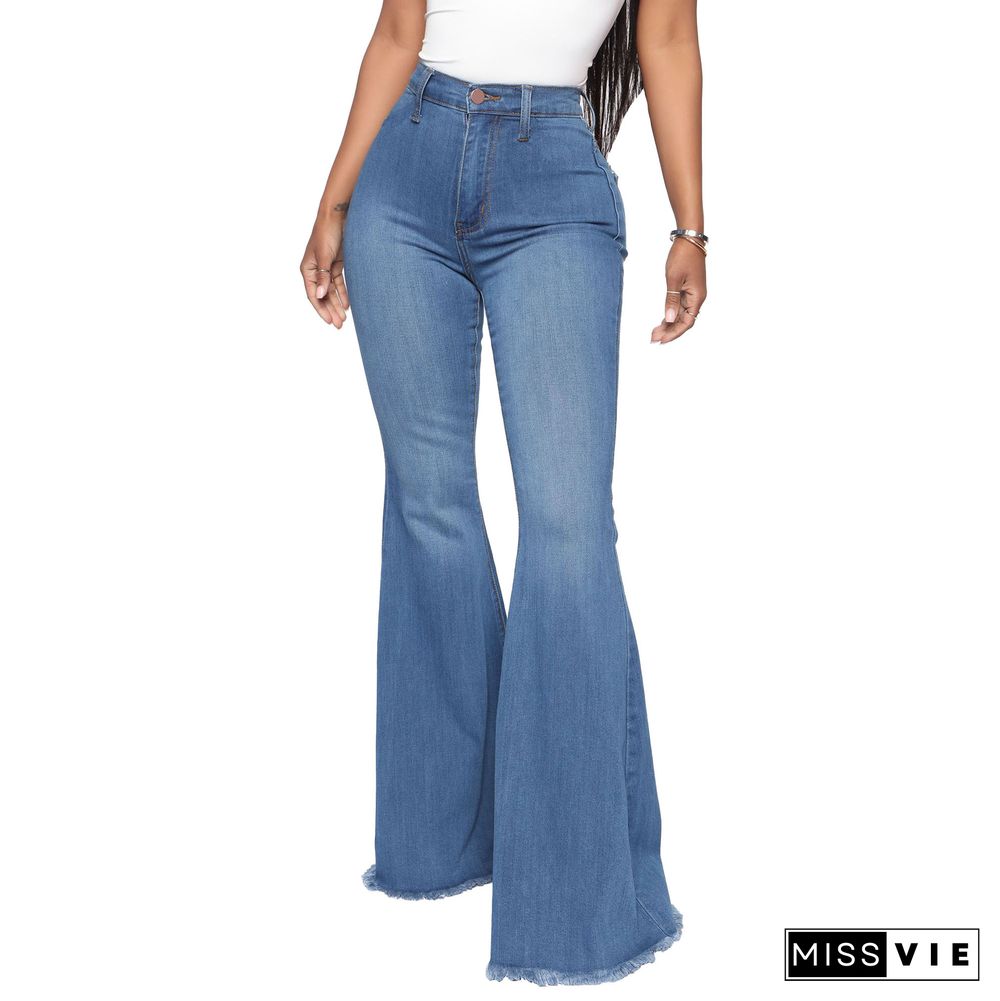 High Waist Stretch Plus Size Flare Jeans Pants