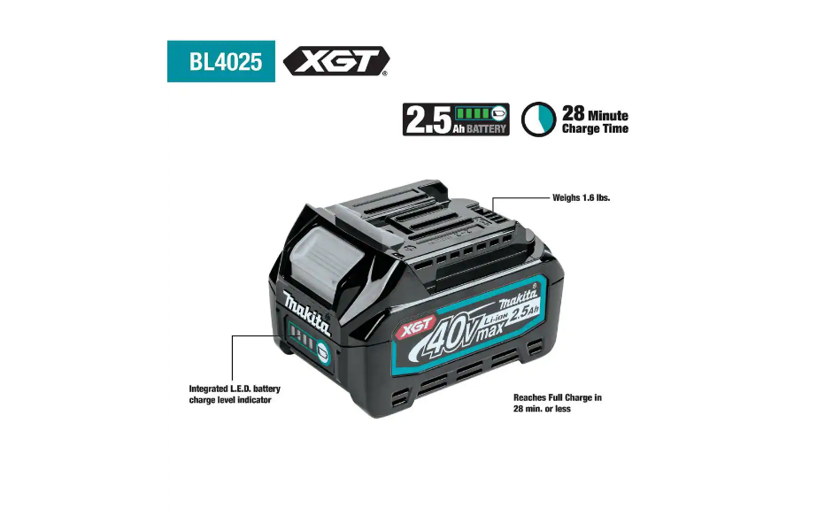 Makita BL4025 40V max XGT 2.5Ah Battery