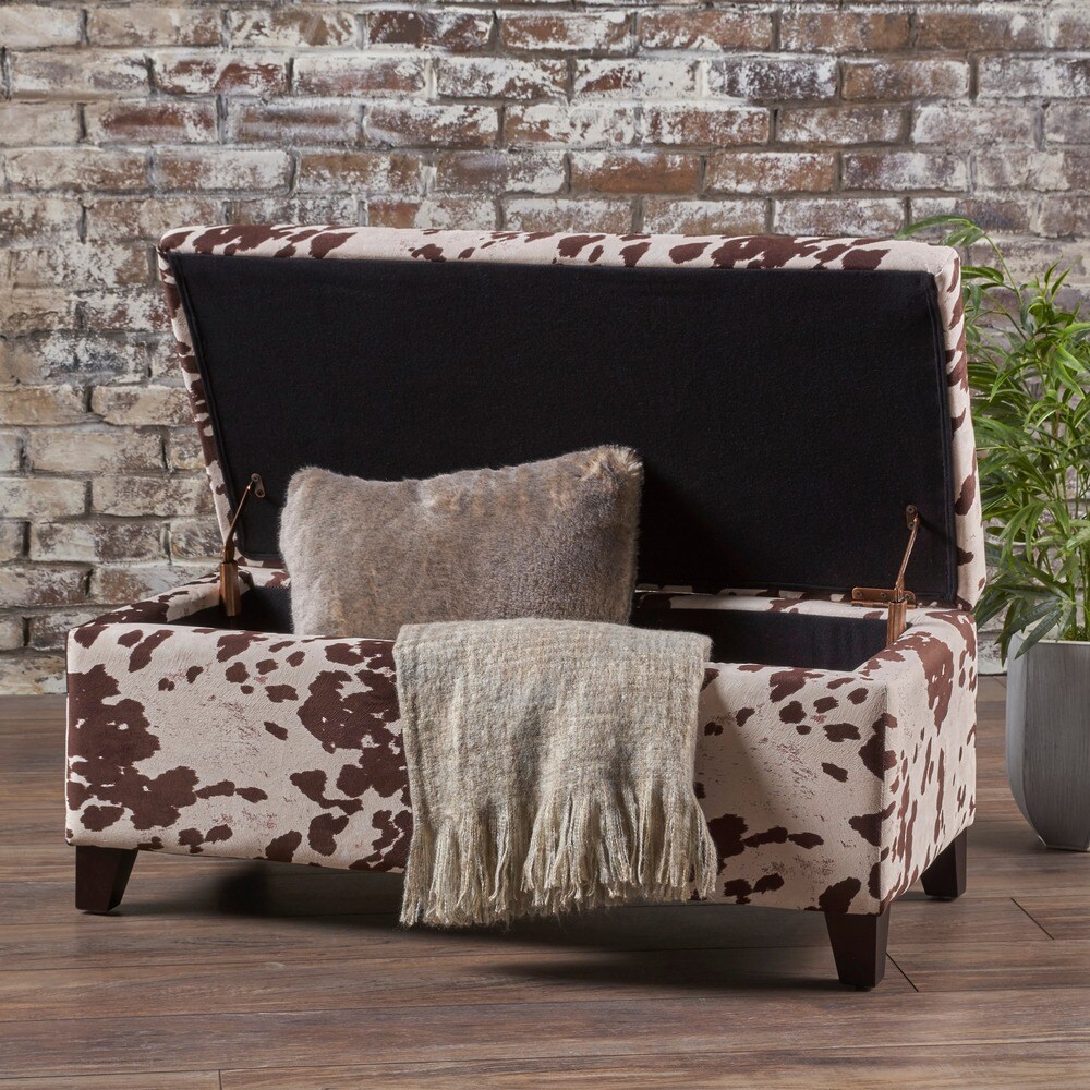 Breanna Contemporary Velvet Storage Ottoman by Christopher Knight Home