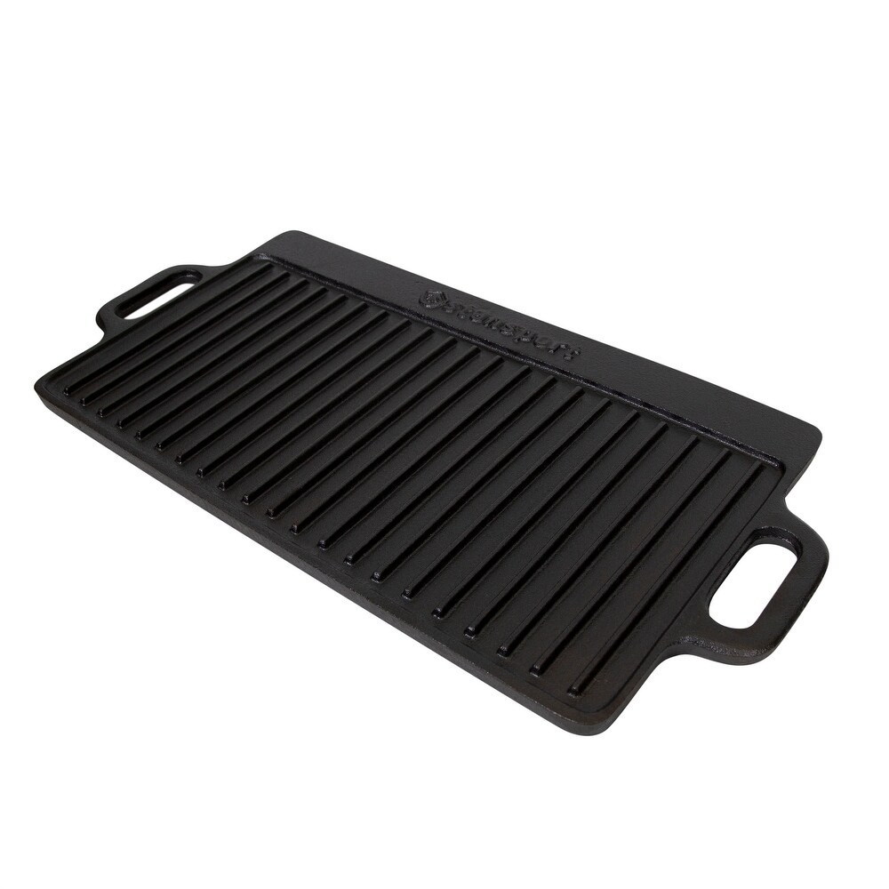 Stansport Pre Seasoned Cast Iron Griddle with Reversible Cooking Surface