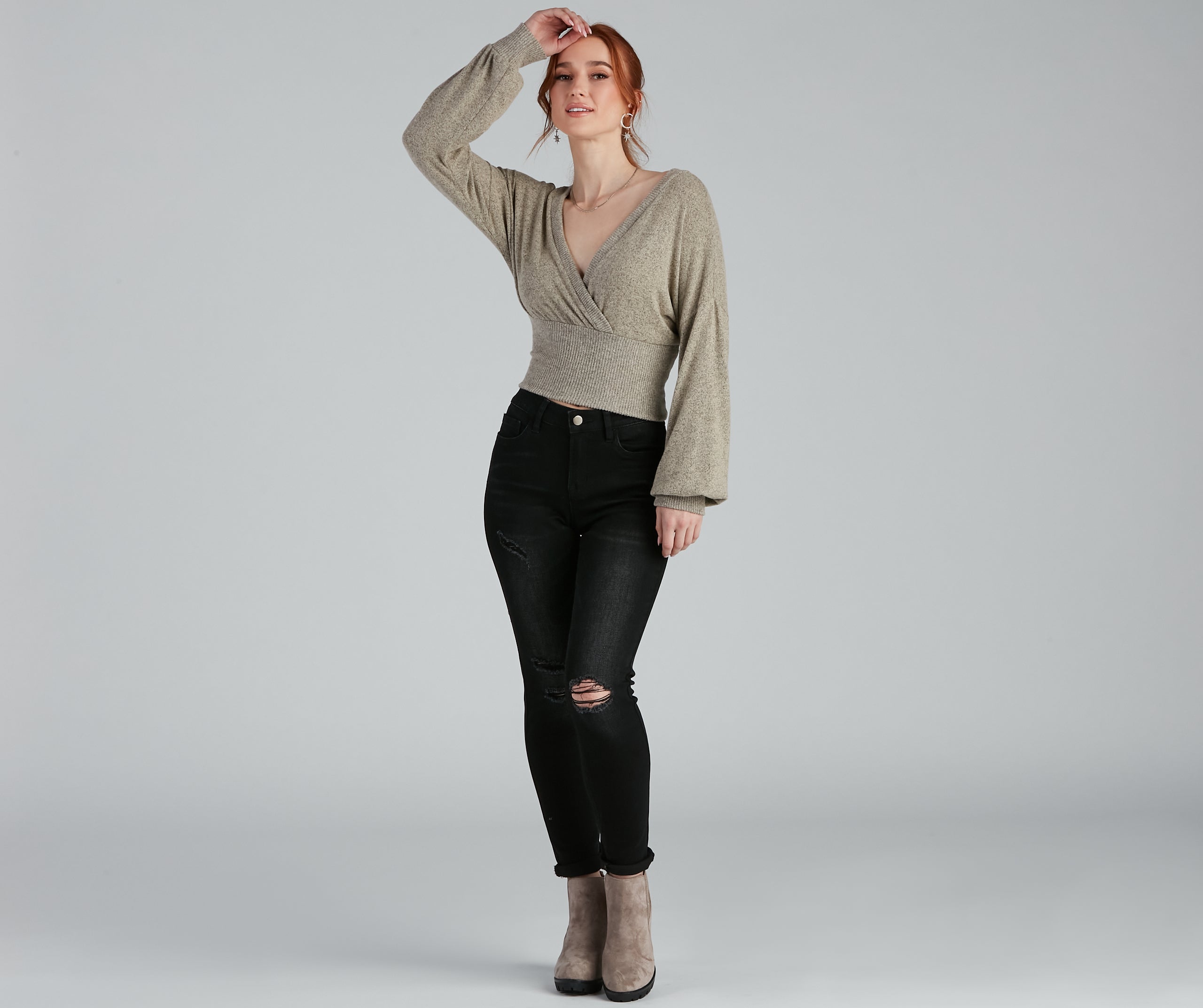 Effortless Perfection Surplice Sweater