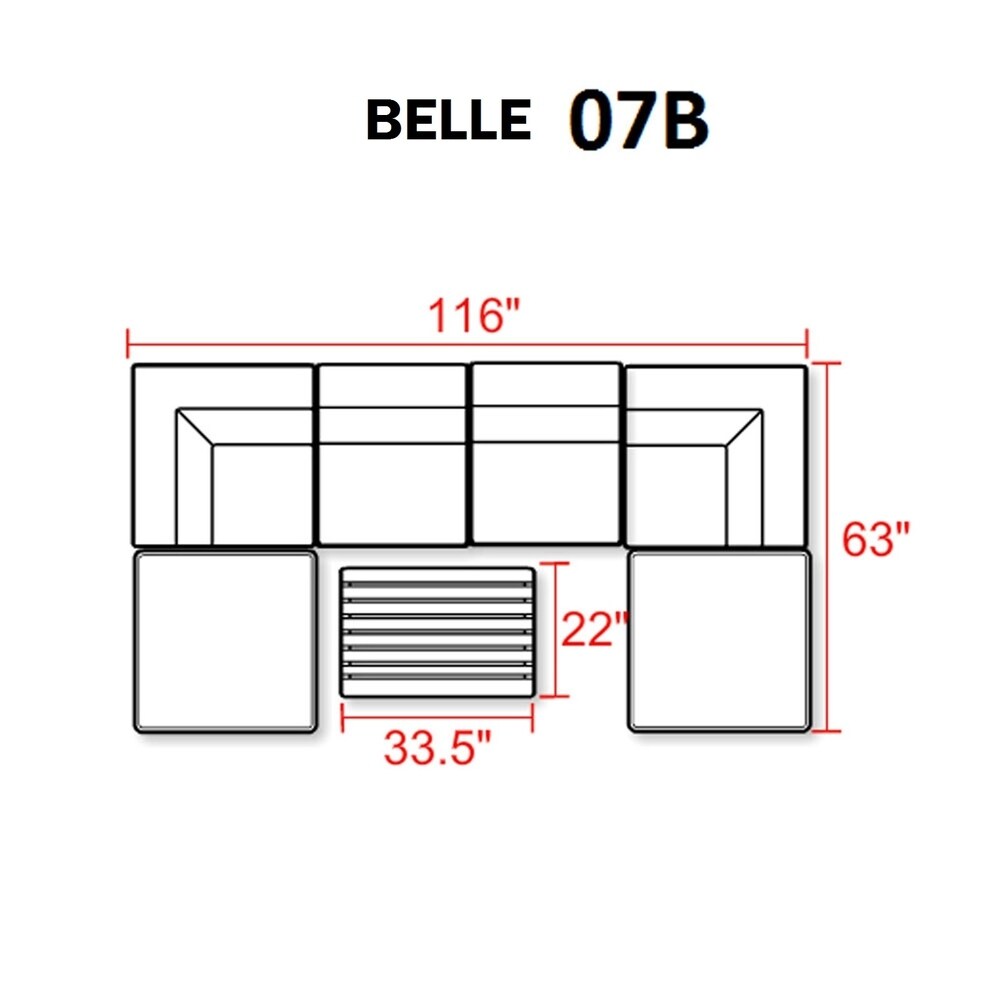 Belle 7 Piece Outdoor Wicker Patio Furniture Set 07b