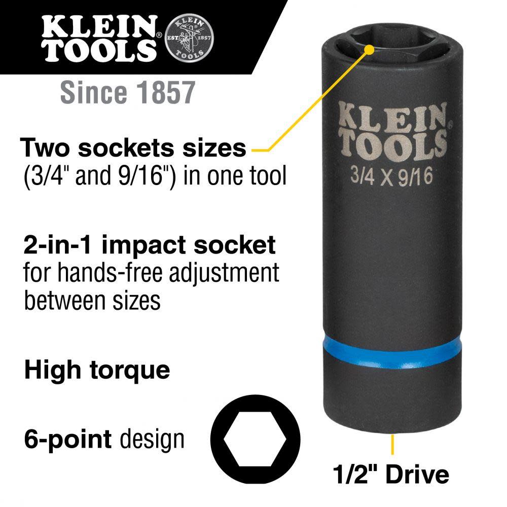 2-in-1 Impact Socket， 6-Point