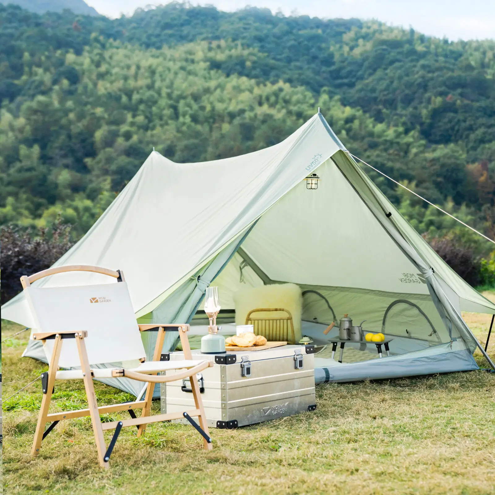 MOBI GARDEN Era150 Glamping Canvas Tent Cotton Family Tent Waterproof Anti UV Outdoor Luxury