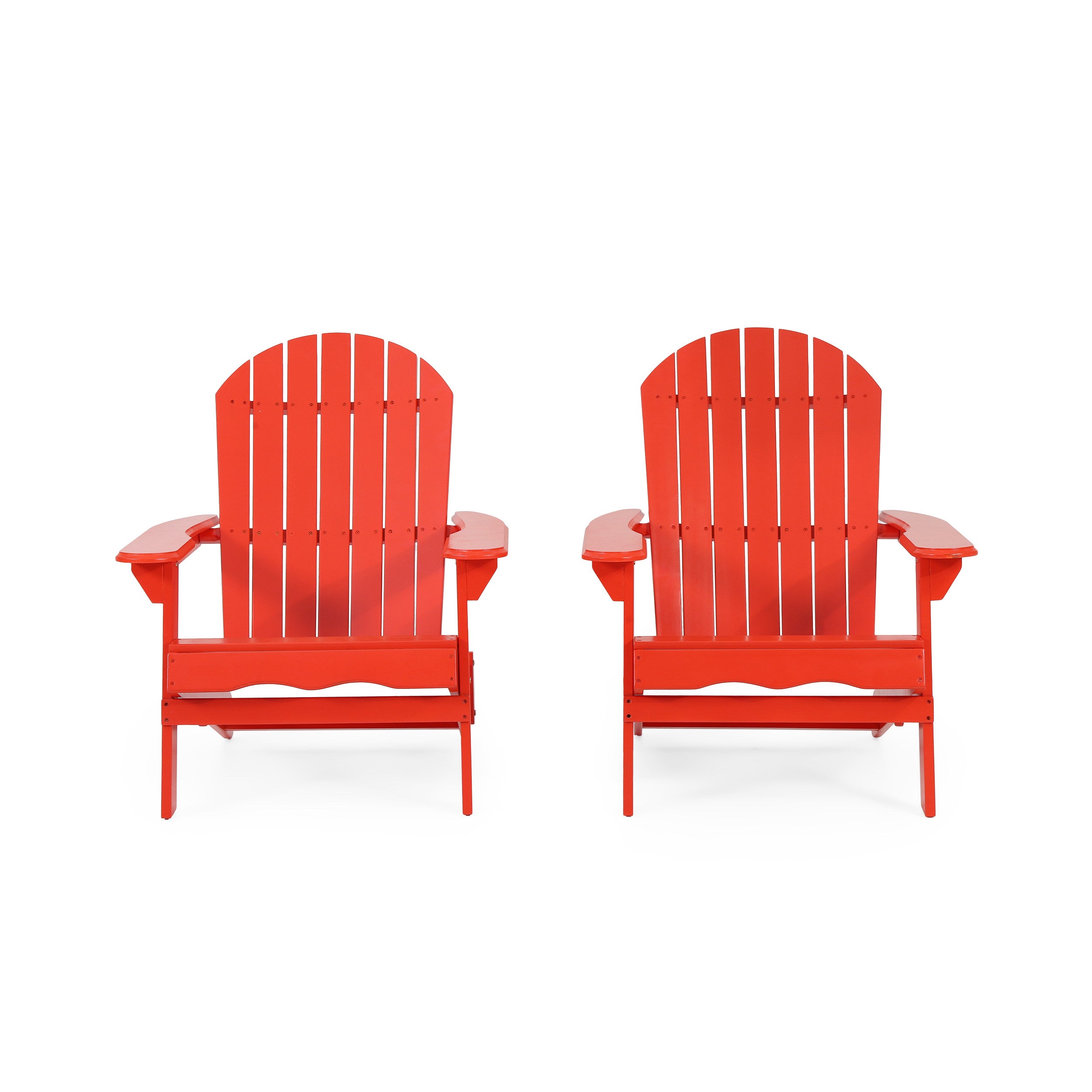 Cartagena Outdoor Rustic Acacia Wood Folding Adirondack Chair, Set of 2