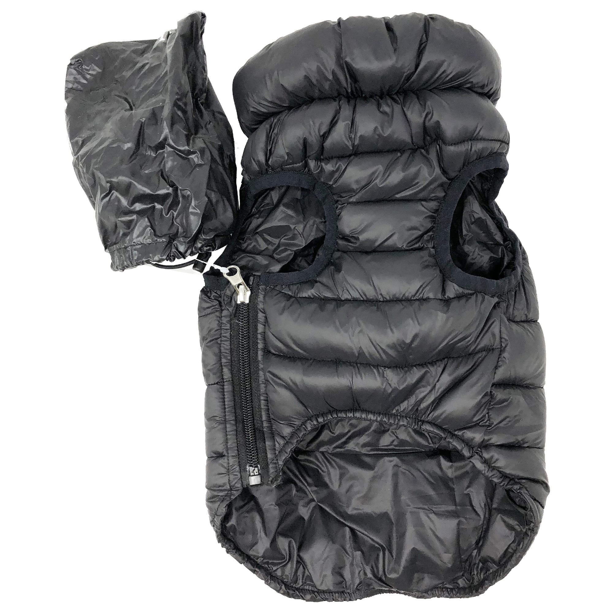 Pet Life Black Pursuit Quilted Ultra-Plush Thermal Dog Jacket， X-Small