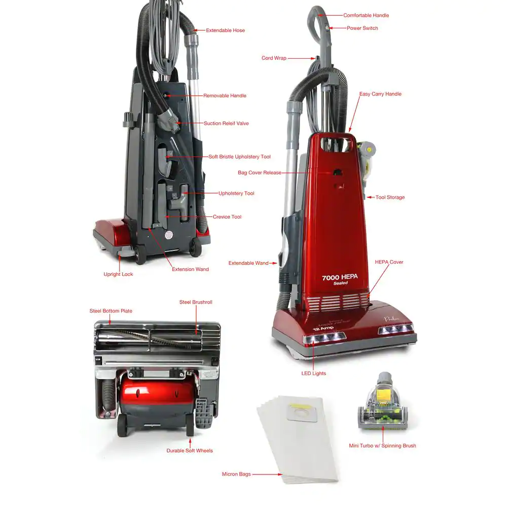 Prolux 7000 Upright Sealed HEPA Vacuum Cleaner with Tools