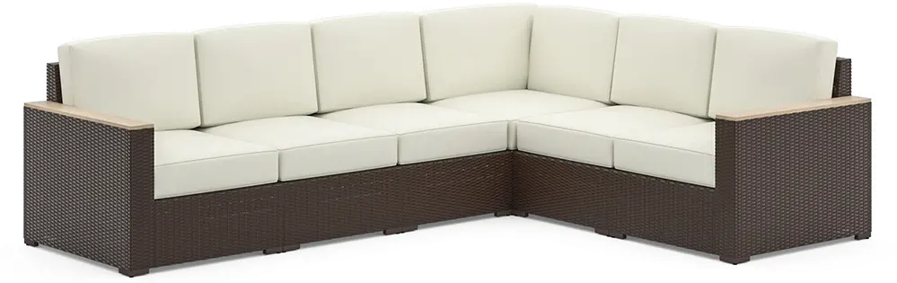 Palm Springs Brown Outdoor 6 Seat Sectional