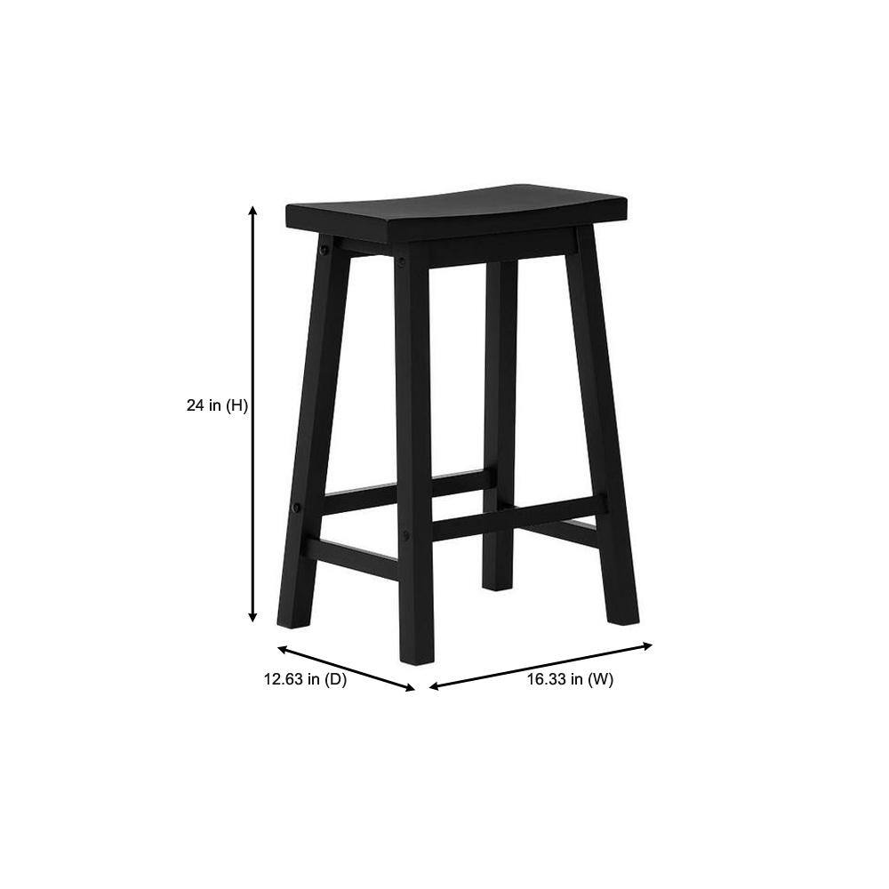 StyleWell 24 in. Charcoal Black Counter Stool (Set of 2) SH0202170SGH03