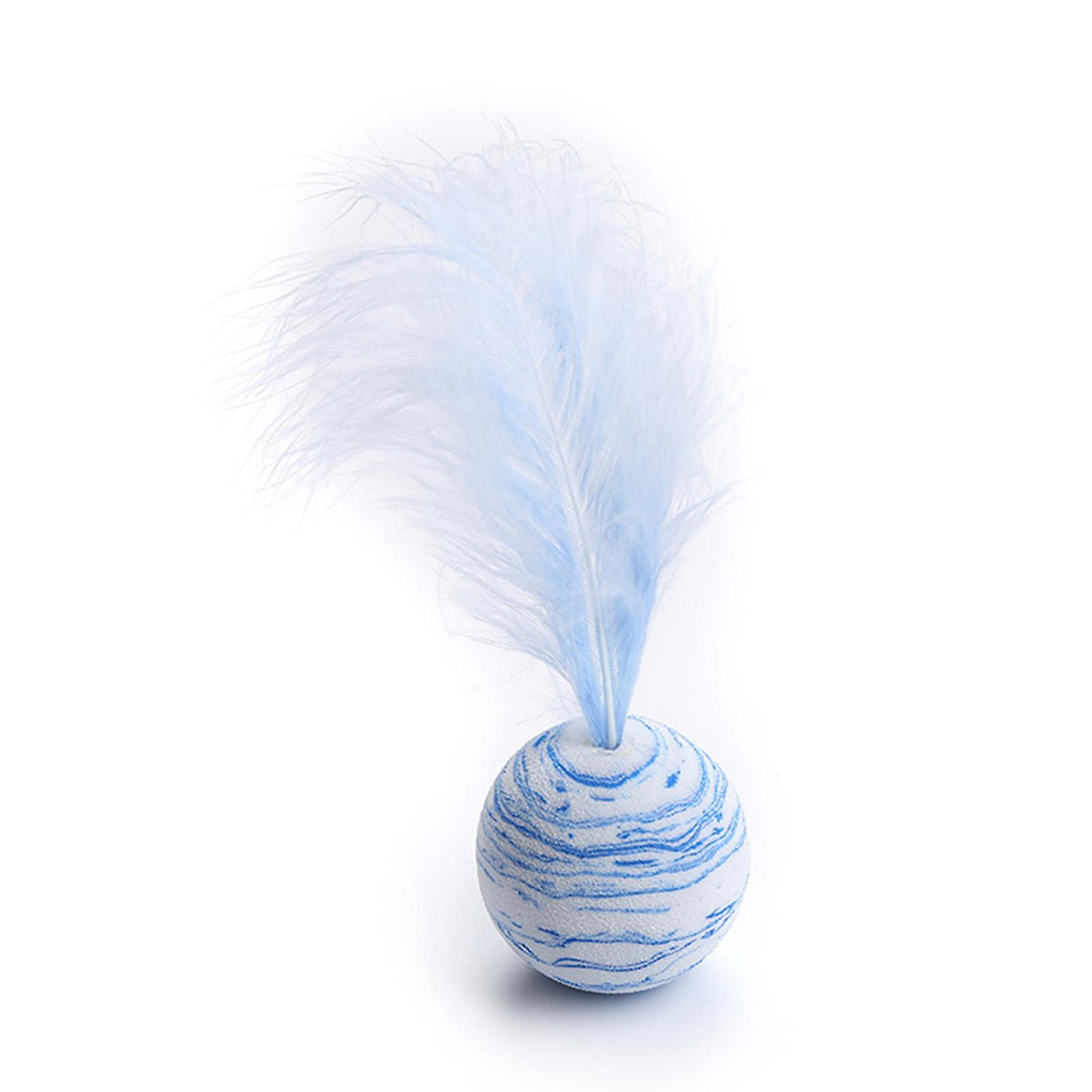 Cat Ball Toy With Feather Interactive Cat Toys Throwing Colorful Eva Balls For Kittens Chasing Hunting Exercising Cats Ball Toys White Duck