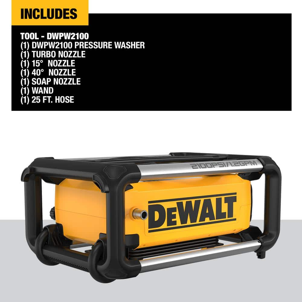 DEWALT 2100 PSI 1.2 GPM Cold Water Electric Pressure Washer DWPW2100