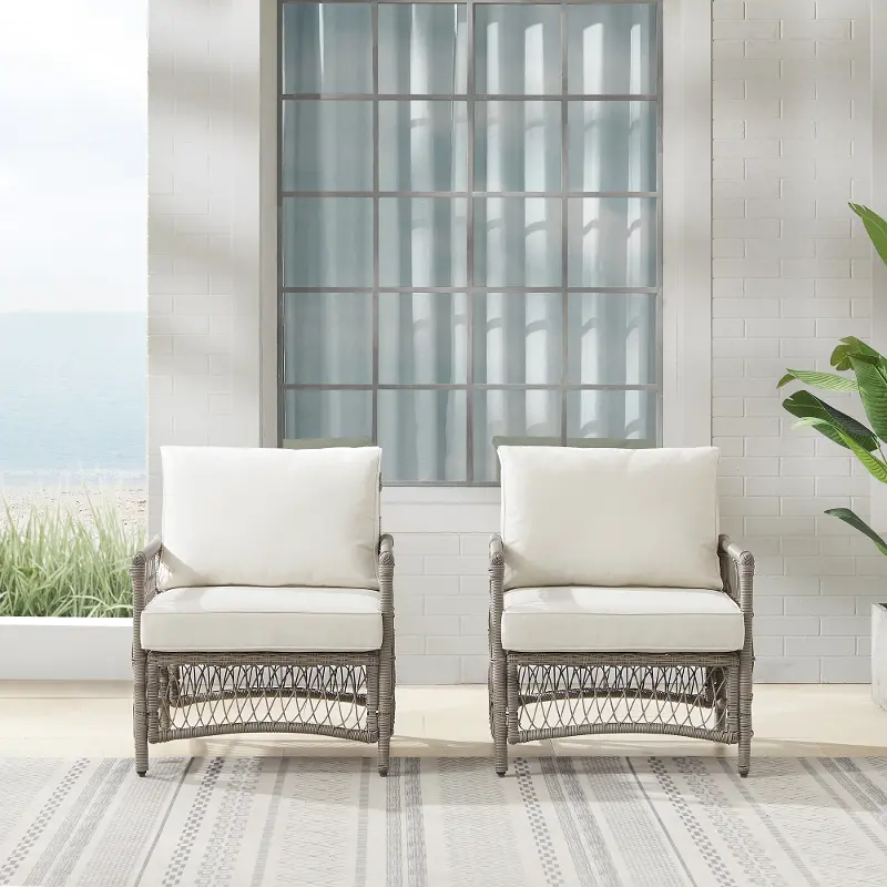 Thatcher 2 Piece Outdoor Wicker Armchair Set