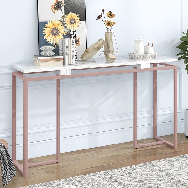 Console Table with Metal Frame