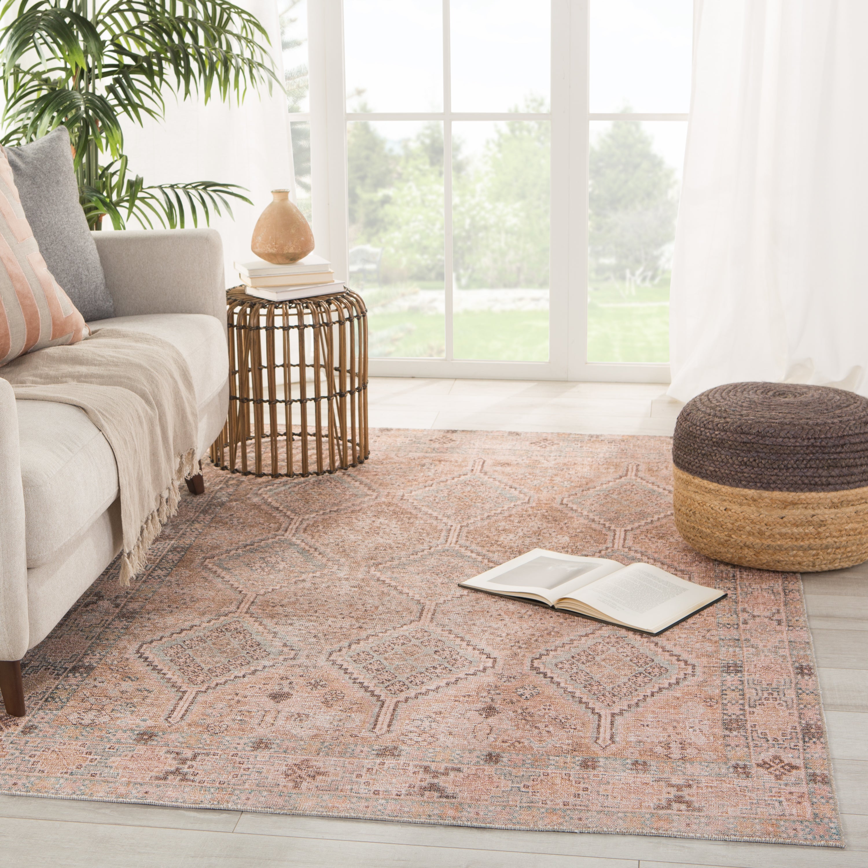 Marquesa Trellis Light Pink & Blue Rug