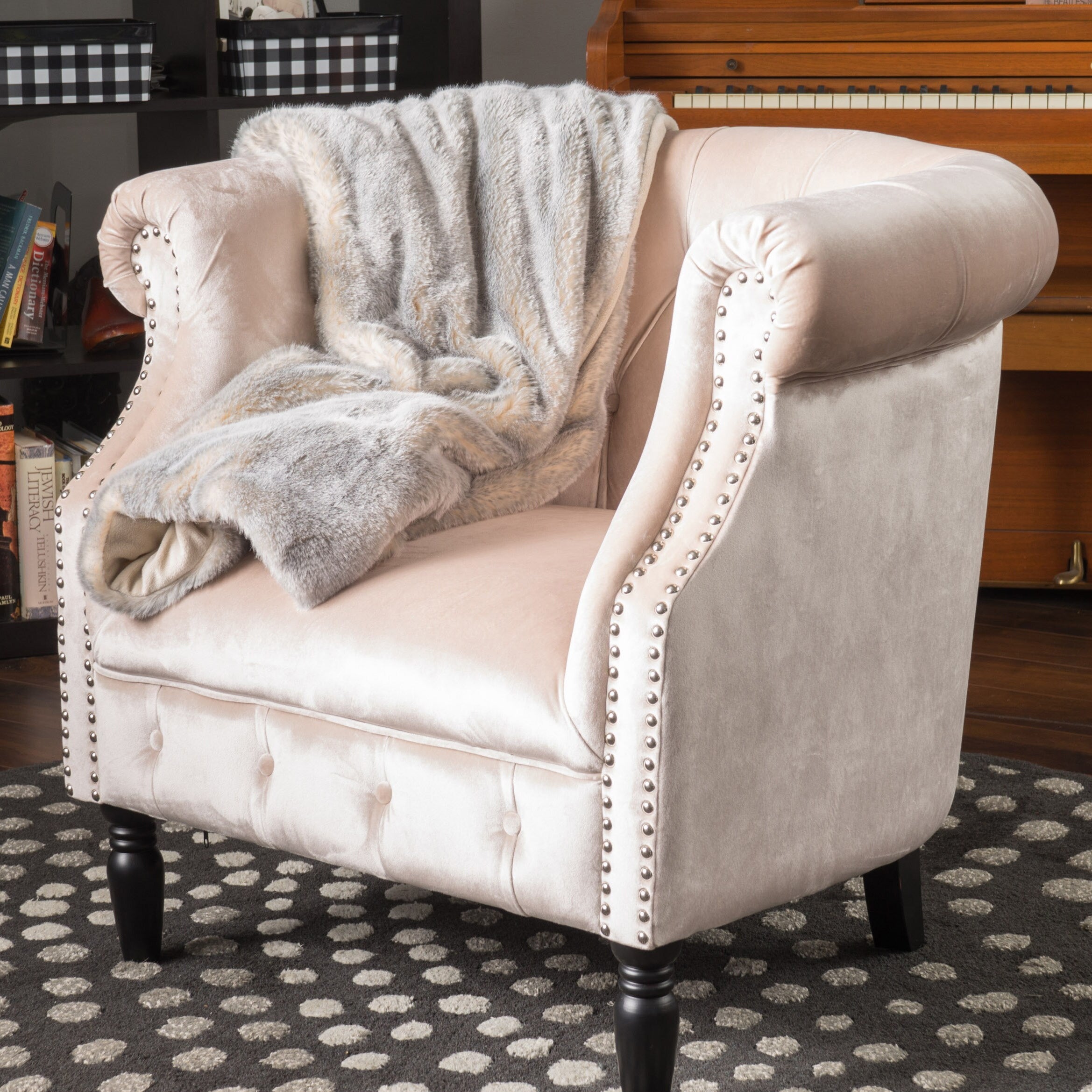 Akira Velvet Club Chair by Christopher Knight Home