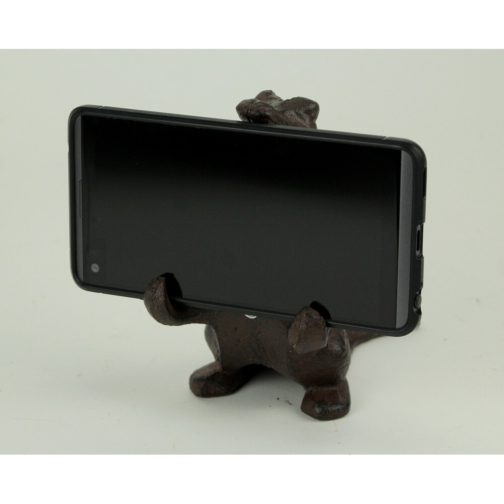 Brown Cast Iron igator Cell Phone Stand 4.5 Inches High   5.5 X 5.25 X 3.25 inches