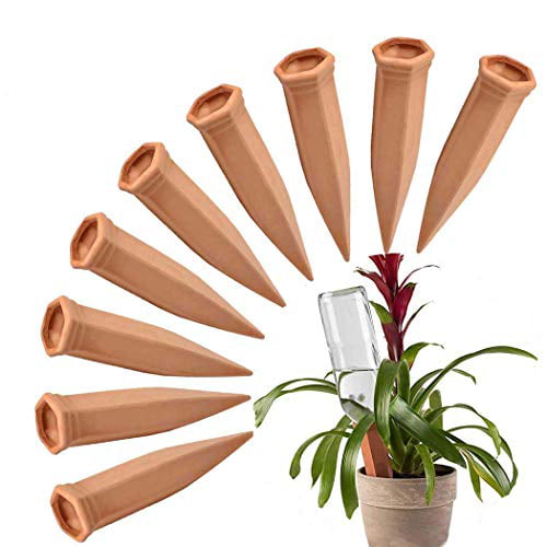 FAMILy Plant Watering Stakes10 Pack Automatic Plant Waterers for Vacations, Plant Watering Devices Terracotta Self Watering Spikes for Wine Bottles Great Plant Nanny for Indoor & Outdoor Plants