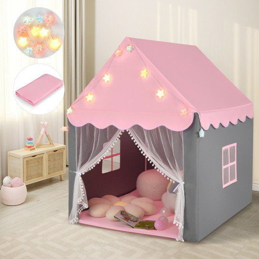 Costway 67195423 Kids Playhouse Tent with Star Lig...