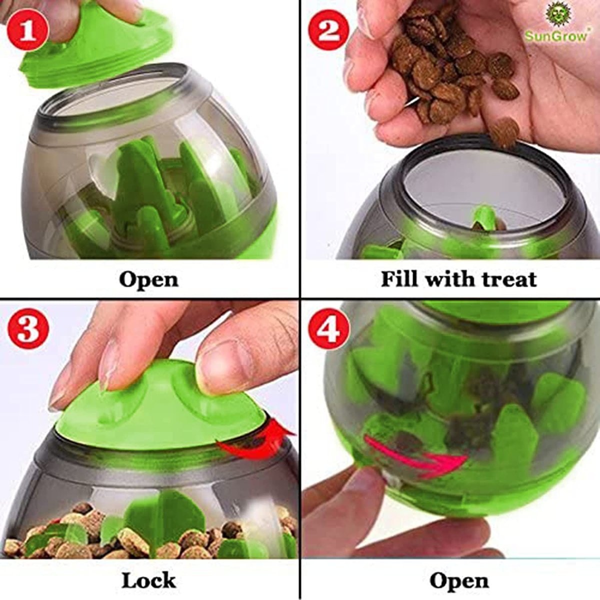 SunGrow Eating Sport Rabbit Treat Ball Small Pet Feeder