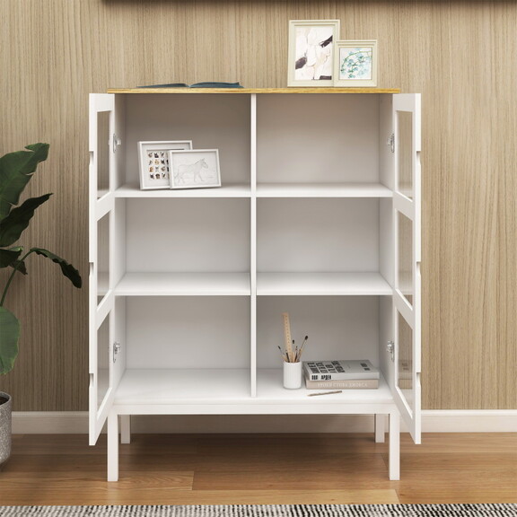 Two door Three tier Shelf Bookcase Cabinet W282S00...