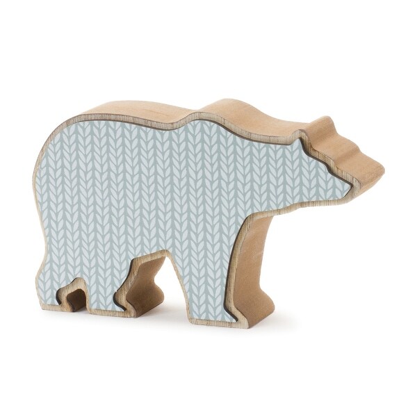 Wood Polar Bear Decor (Set of 2)