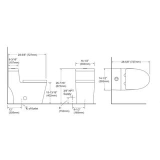 Kingsman Hardware Mona Max 1-Piece 1.21.6 GPF Dual Flush Elongated Toilet in Pure White Seat Included MONA-MJ80